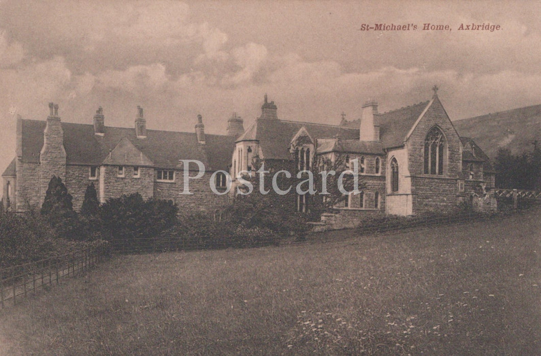 Vintage black and white postcard of a large building with 'St Michael's Home, Arbroath' text.
