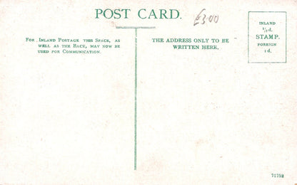 Vintage postcard with text and a green line on a white background