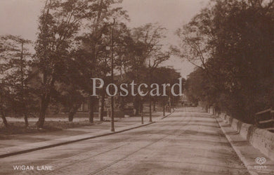 Sepia-toned street scene with trees and 'Postcard' text overlay