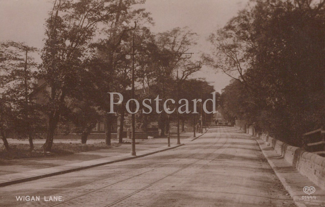 Sepia-toned street scene with trees and 'Postcard' text overlay