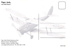 Load image into Gallery viewer, Vintage airplane illustration on a white background with contact information.

