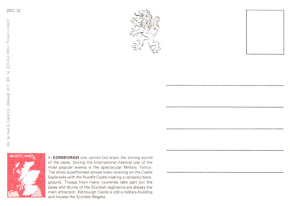 Postcard with text and a logo on a white background