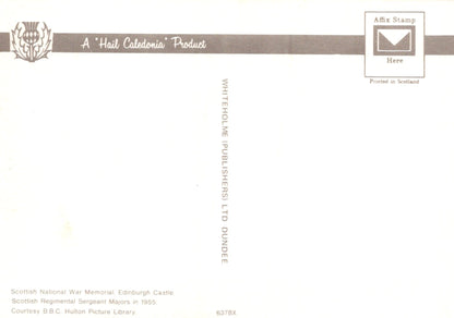 Product packaging with 'Hail Caledonia' branding and Scottish National War Memorial text.