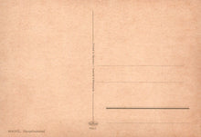 Load image into Gallery viewer, Brown textured postcard with printed text and a stamp
