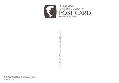 Salmon Cameracolour postcard with branding and text on a white background