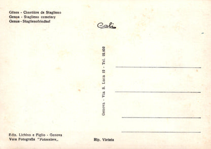 Vintage postcard with text and a logo on a light background