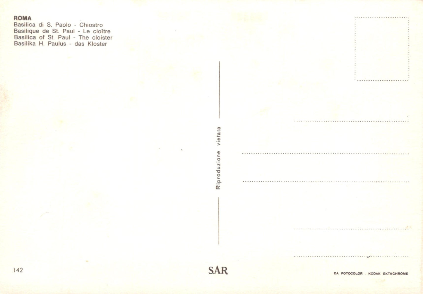 Back of a postcard with text and a white background