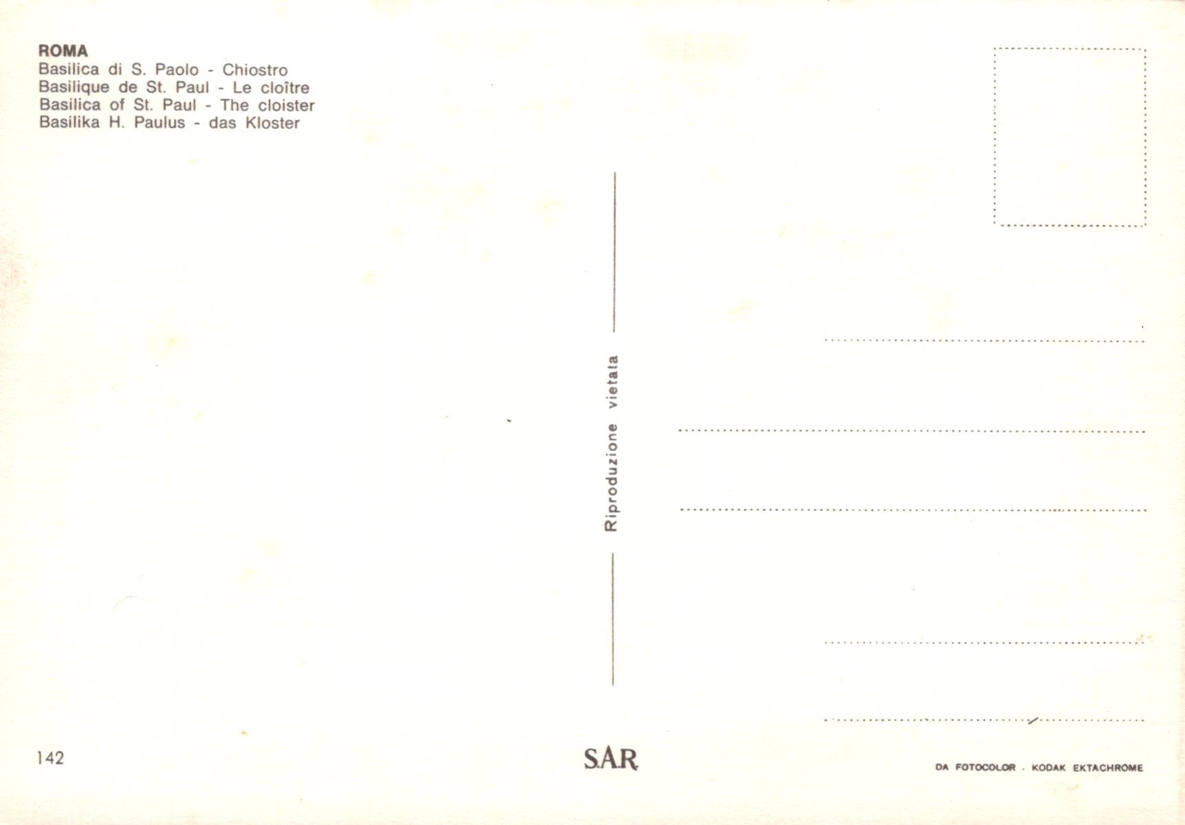 Back of a postcard with text and a white background