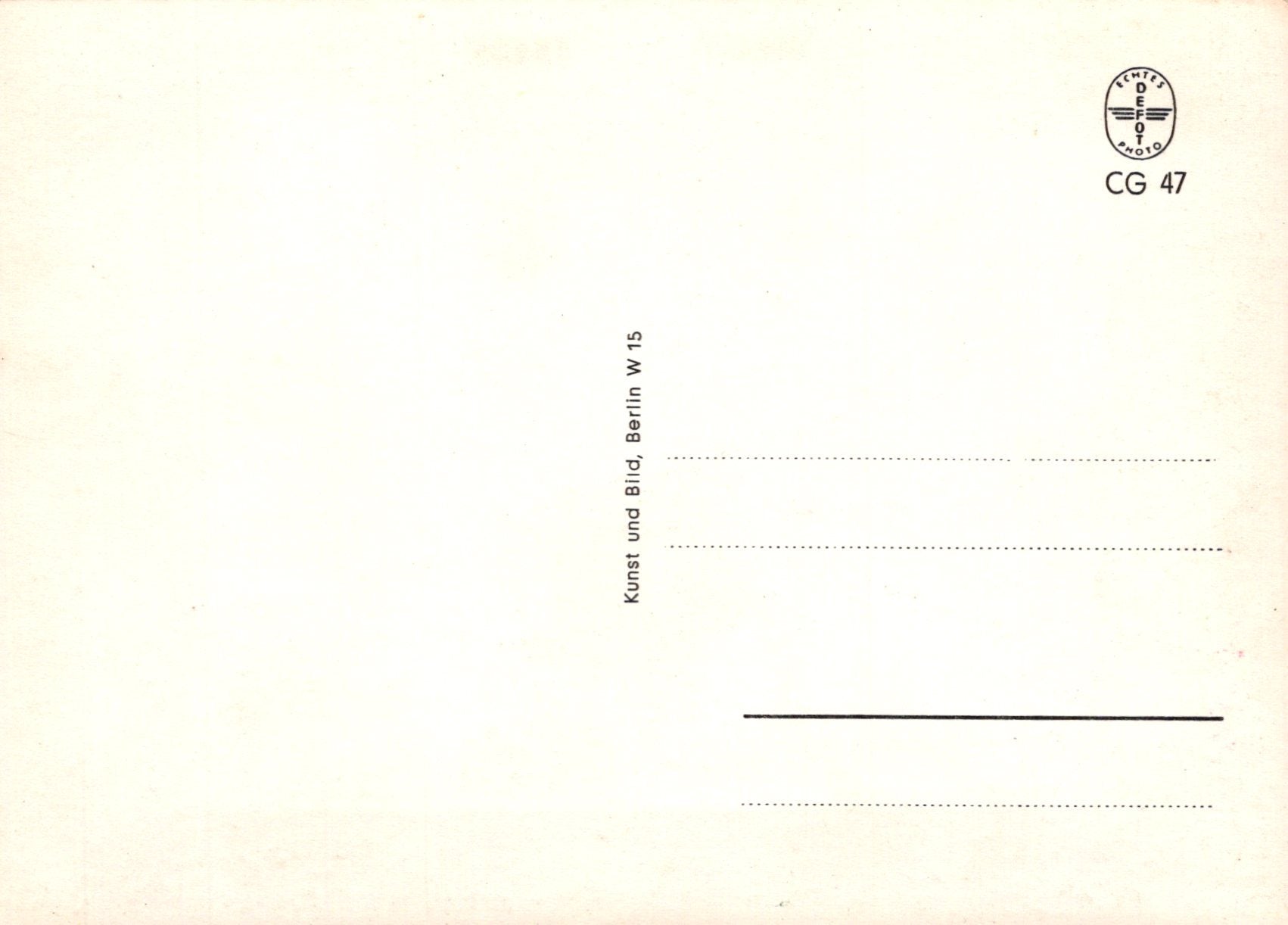 Vintage postcard with a logo and text on a beige background