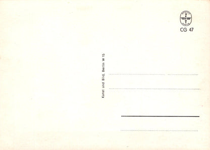 Vintage postcard with a logo and text on a beige background