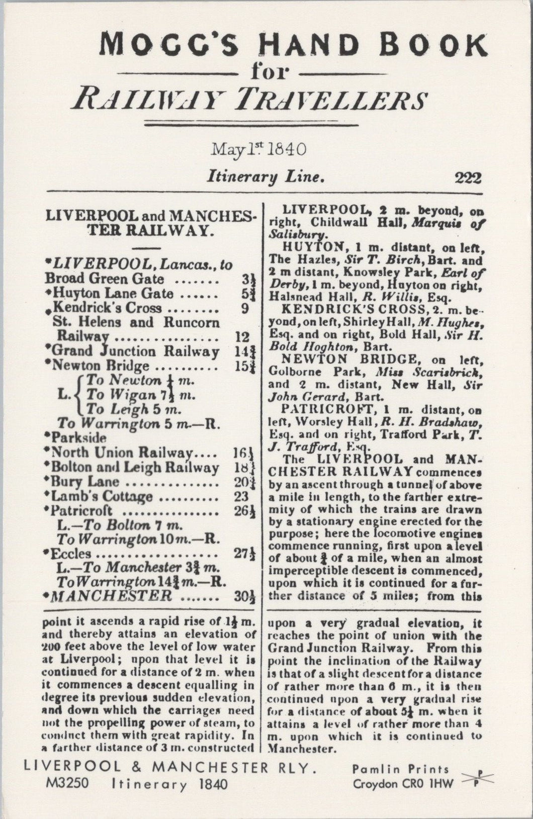 Rail Transport Postcard-Mogg's Hand Book For Railway Travellers SW17644