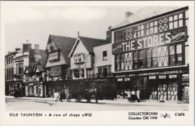 Somerset Postcard - Old Taunton, A Row of Shops c1912 - SW17646