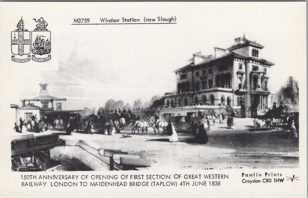 Berkshire Postcard - Windsor Train Station (Now Slough)  SW17982