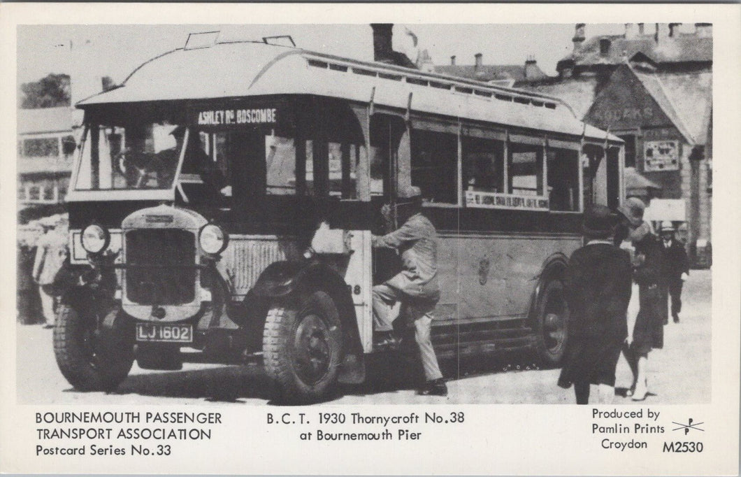 Dorset Postcard - Bournemouth 1930 Thornycroft Bus  SW17983