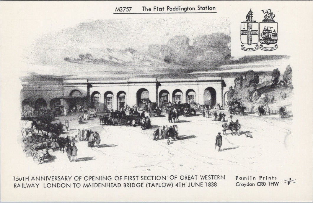 Railways Postcard - The First Paddington Train Station  SW17984