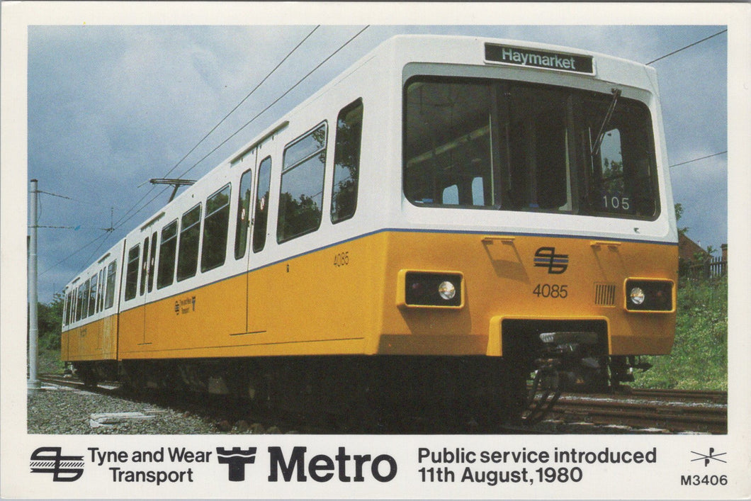 Transport Postcard - Tyne and Wear Metro Service, 1980 -   SW17991