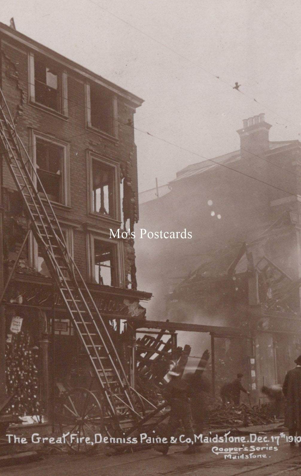 Kent Postcard - The Great Fire, Denniss Paine & Co, Maidstone SW19248
