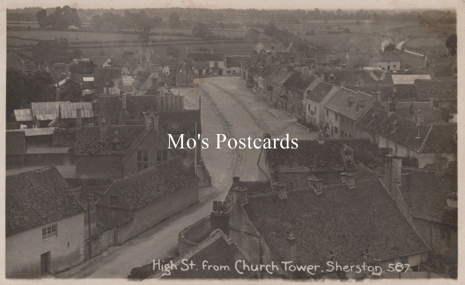 Wiltshire Postcard - High Street From Church Tower, Sherston  SW19252