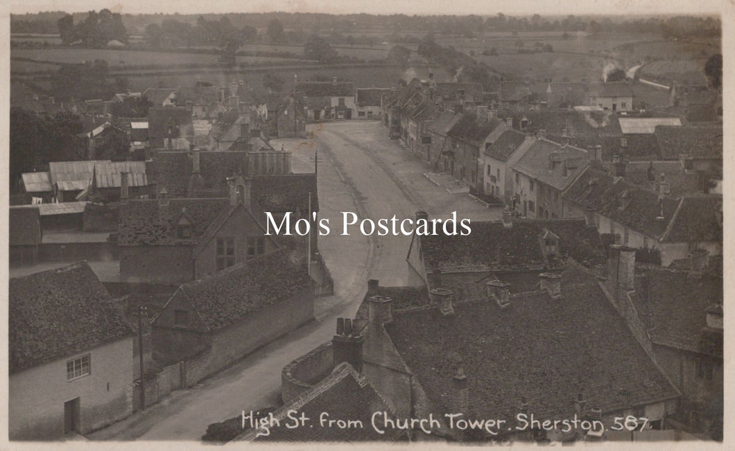 Wiltshire Postcard - High Street From Church Tower, Sherston  SW19252