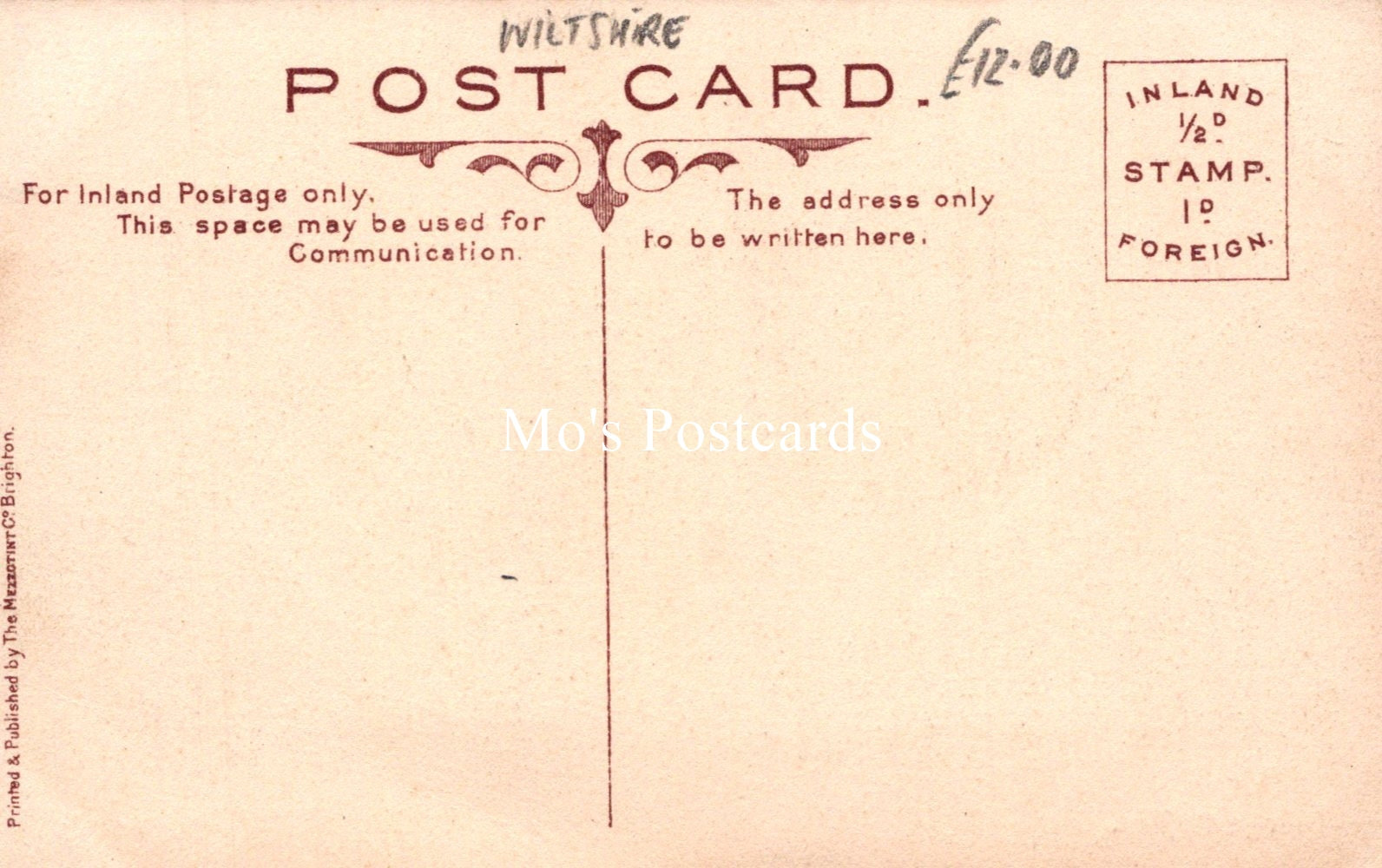 Wiltshire Postcard - The Post Office, Tidworth  SW19253