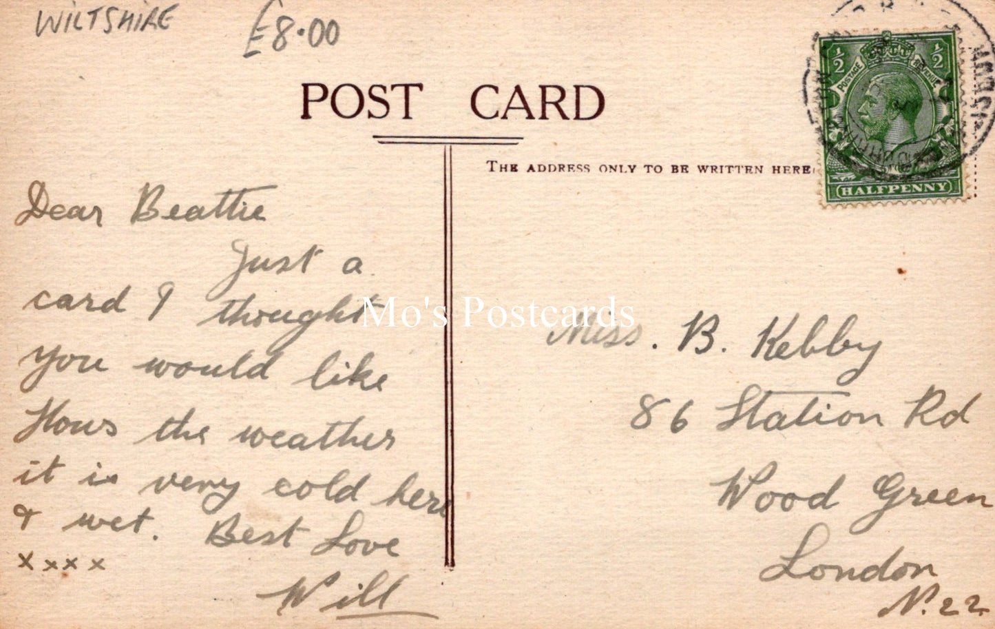 Wiltshire Postcard - Durrington Village, Salisbury Plain  SW19258
