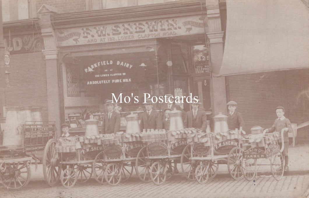 London Postcard - F.W.Snewin Dairy Farmer, 329 Lea Bridge Road SW19265