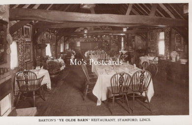 Lincolnshire Postcard - Barton's 'Ye Olde Barn' Restaurant, Stamford SW19277