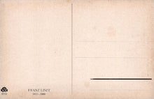 Load image into Gallery viewer, Vintage-style postcard with &#39;Franz Liszt&#39; text and dates on a beige background
