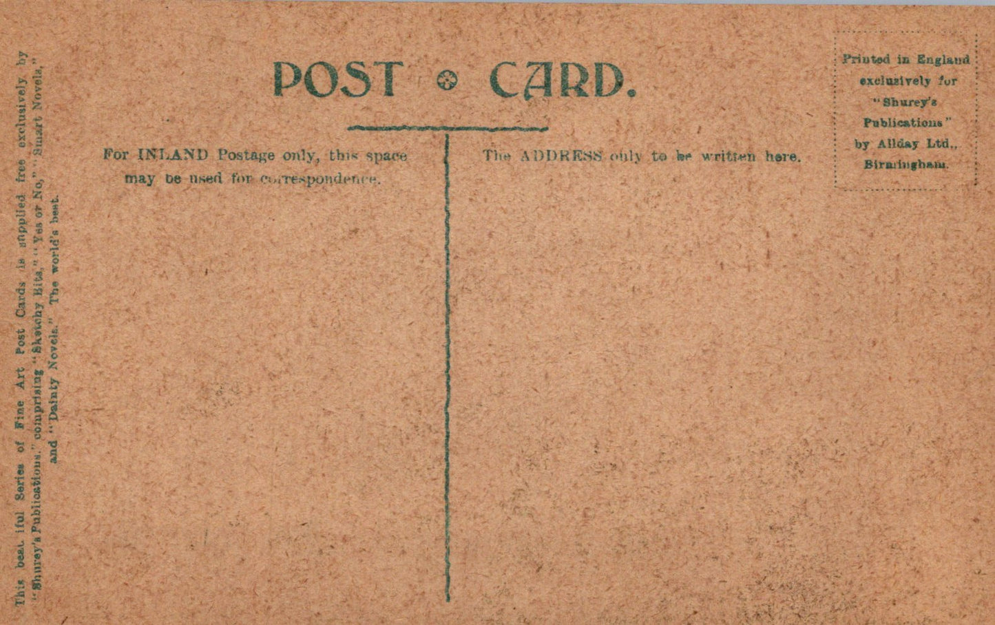 Vintage-style brown postcard with text on a plain background