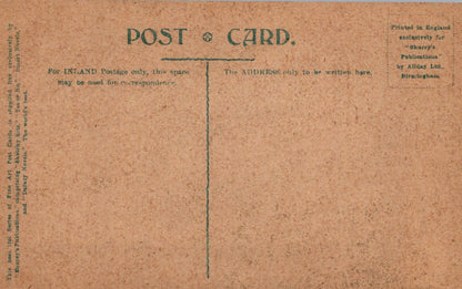 Vintage-style brown postcard with text on a plain background