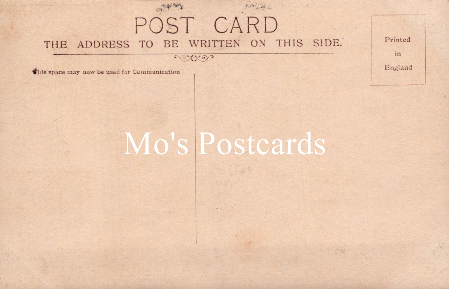 Vintage-style postcard with 'Mo's Postcards' text on a beige background