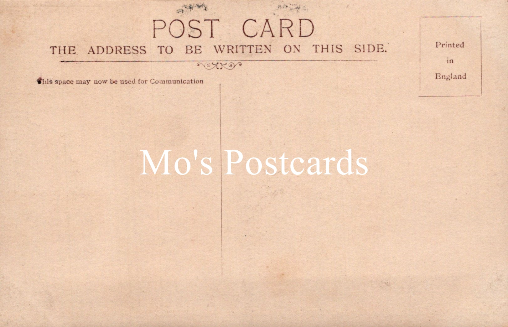Vintage-style postcard with 'Mo's Postcards' text on a beige background