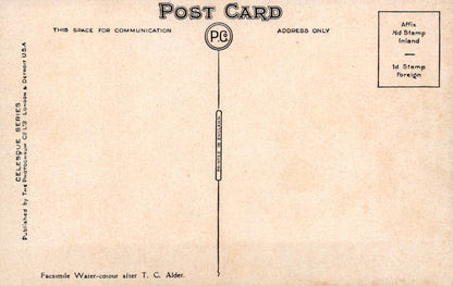 Vintage postcard with typographic design and space for communication.