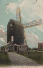 Load image into Gallery viewer, Vintage illustration of a windmill with a colorful sky
