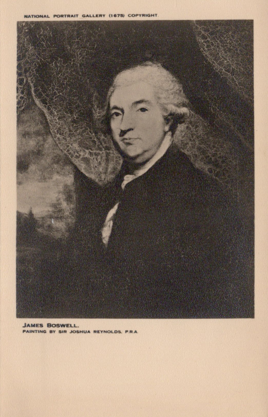 Portrait of a man in formal attire with a decorative background, labeled 'National Portrait Gallery'.