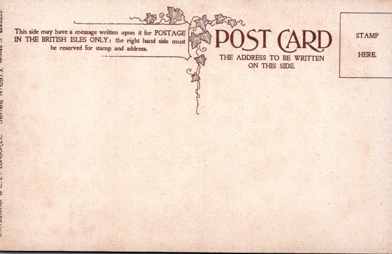 Vintage-style postcard with decorative elements and text on a beige background