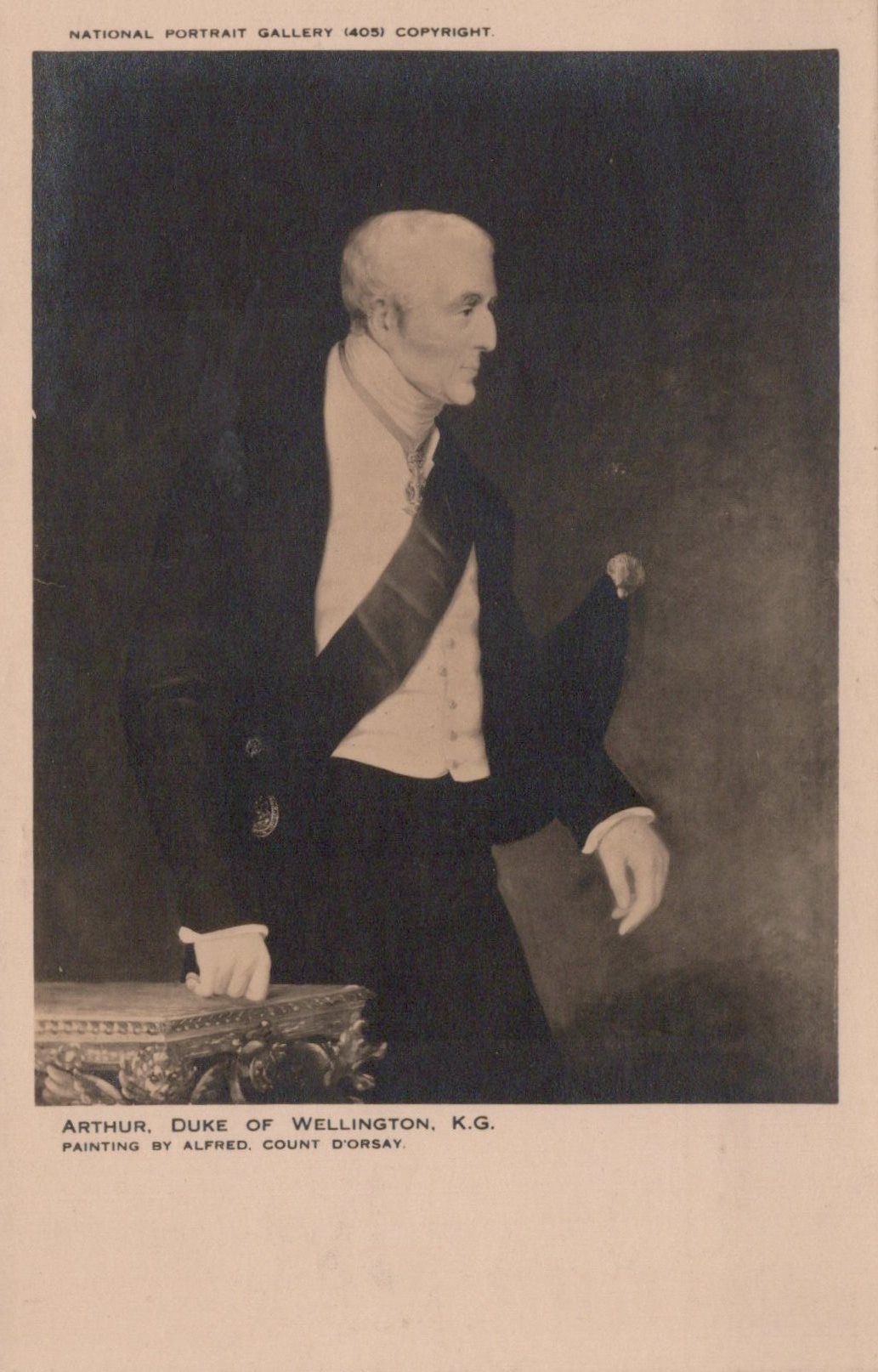 Portrait of Arthur, Duke of Wellington, K.G. by Alfred, Count Garsat, displayed with a dark border.