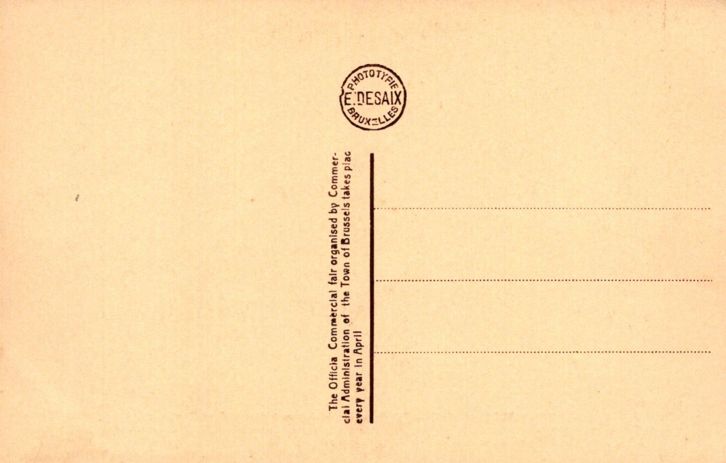 Vintage postcard with a stamp and text on a beige background