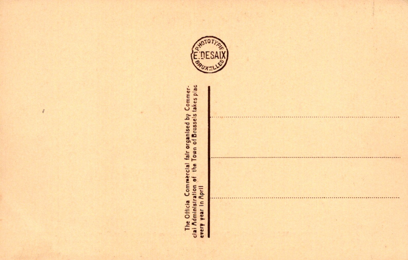 Vintage postcard with a stamp and text on a beige background