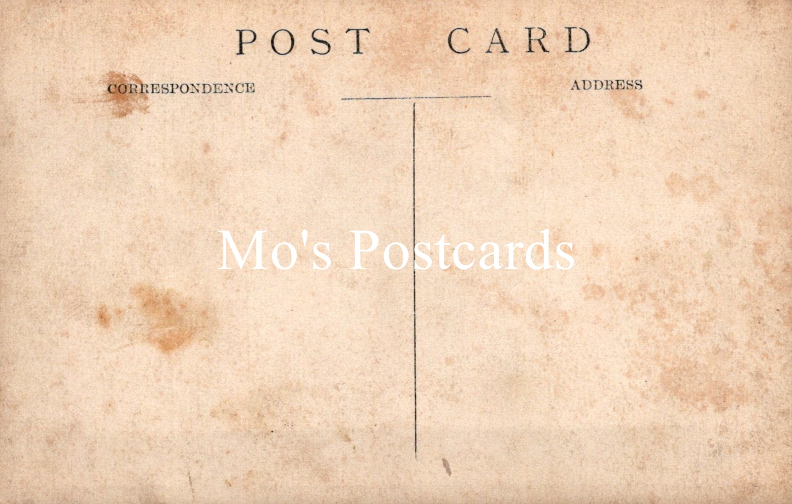 Vintage-style postcard with 'Mo's Postcards' text on a beige background