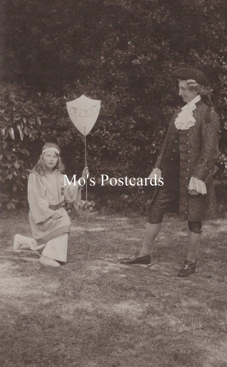 Theatrical Postcard - Child and Man Wearing Costumes  SW19552