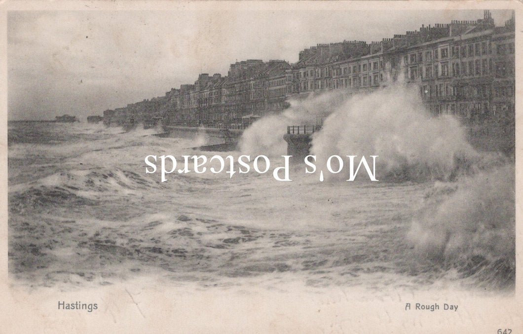 Sussex Postcard -  A Rough Day, Hastings  SW20388