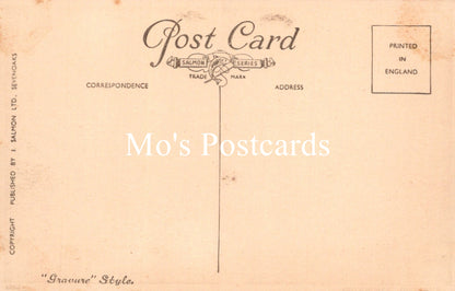 Vintage-style postcard on a beige background.