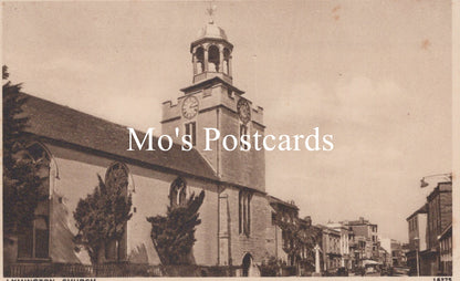 Vintage-style church with clock tower  