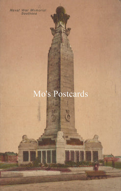 Vintage-style postcard of the Naval War Memorial   