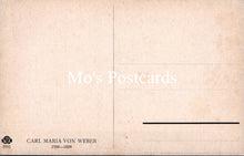 Load image into Gallery viewer, Vintage-style postcard with &#39;Mo&#39;s Postcards&#39; and &#39;Carl Maria von Weber&#39; text on a beige background.
