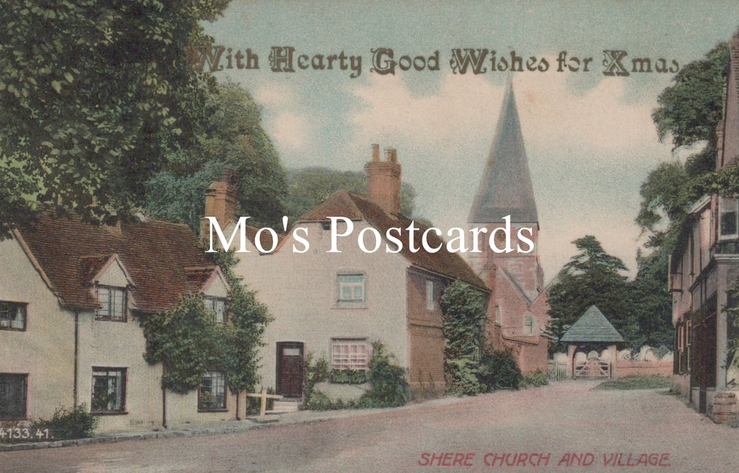 Surrey Postcard - Shere Church and Village   SW18670