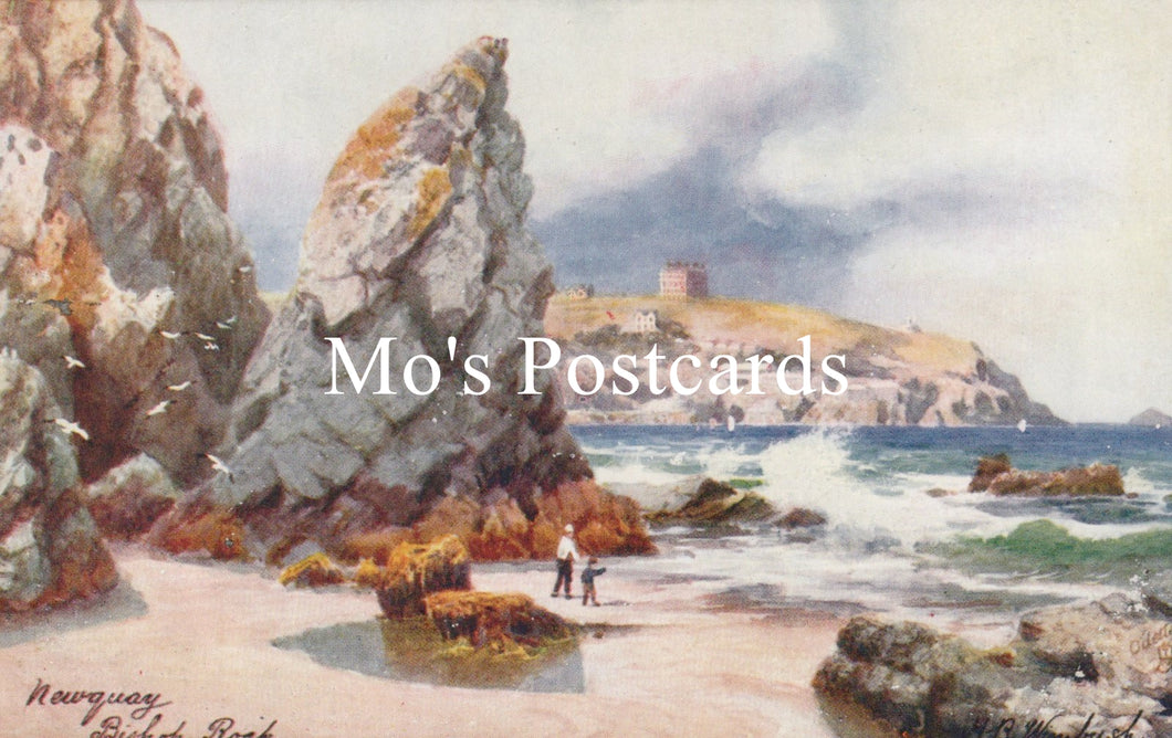 Cornwall Postcard - Newquay, Bishop Rock, Artist H.B.Wimbush  SW18691