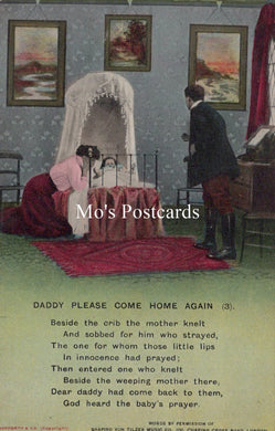 Bamforth Song Card Postcard - Daddy Please Come Home Again (3) SW18723