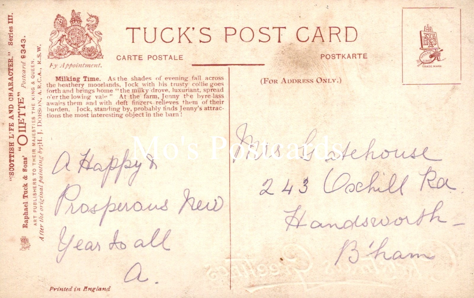 Greetings Postcard - Christmas Greetings, Cows Milking Time  SW18730